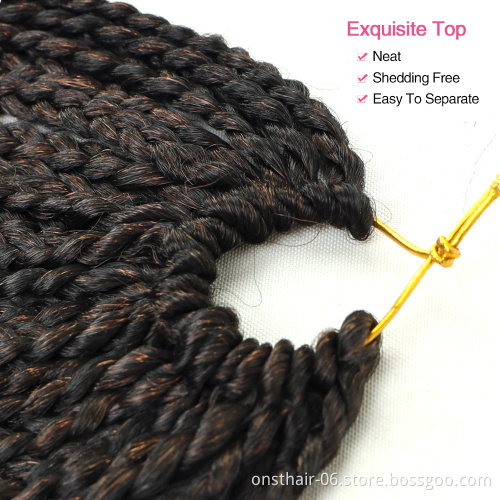 24Inch Long Culry Wavy Senegalese Twist Curly Ends Crochet Braiding Hair Extensions Synthetic Box Braids With Crochet Braid